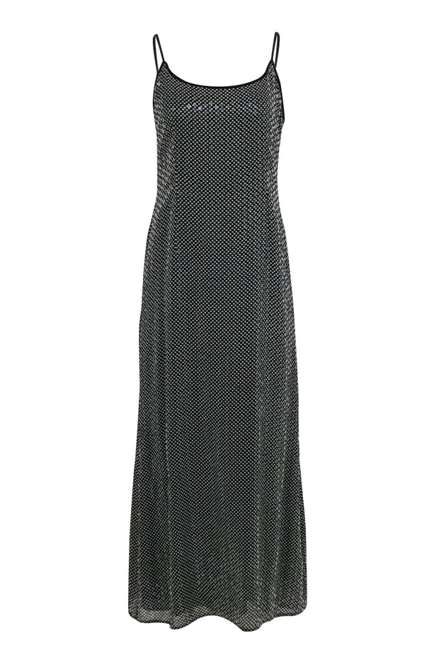 Current Boutique-Giorgio Armani - Black & White Print Sequin Sleeveless Gown Sz 12