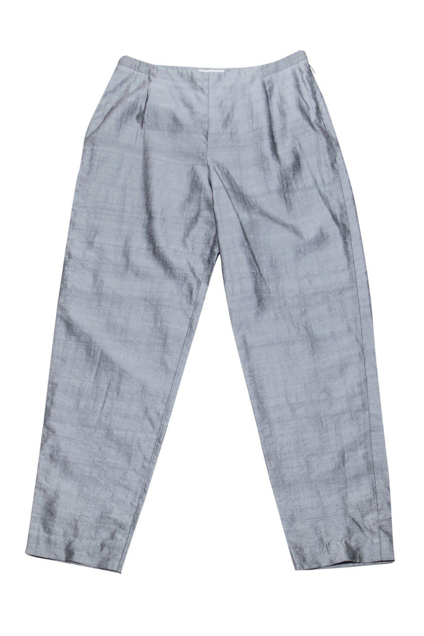 Current Boutique-Giorgio Armani - Grey Raw Silk Trousers Sz 6