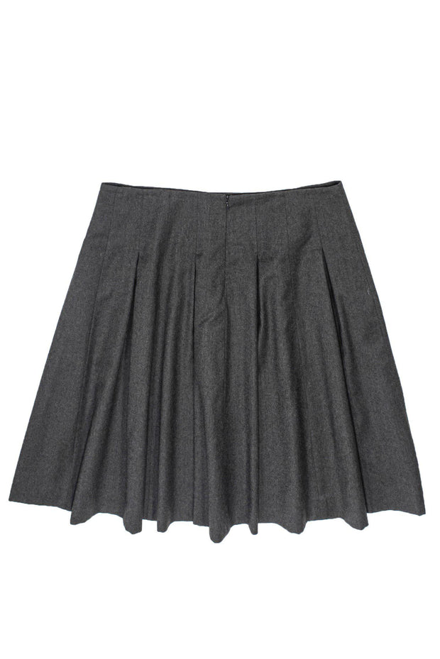 Current Boutique-Giorgio Armani - Grey Wool Pleated Skirt Sz 10