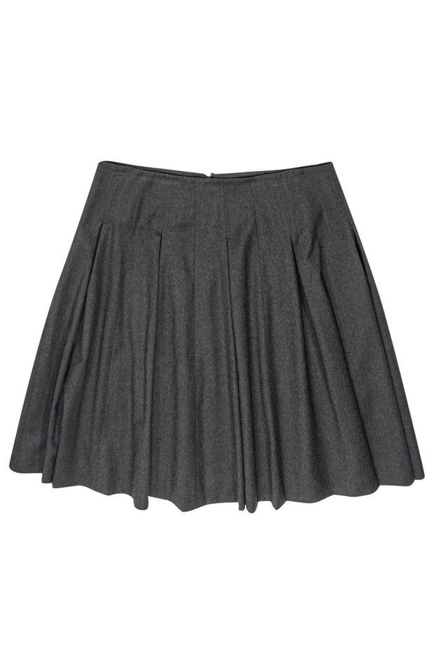 Current Boutique-Giorgio Armani - Grey Wool Pleated Skirt Sz 10