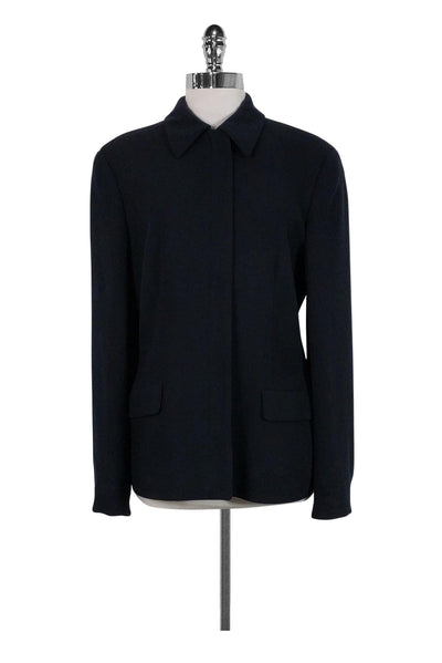 Current Boutique-Giorgio Armani - Navy Blue Wool Blazer Sz 8