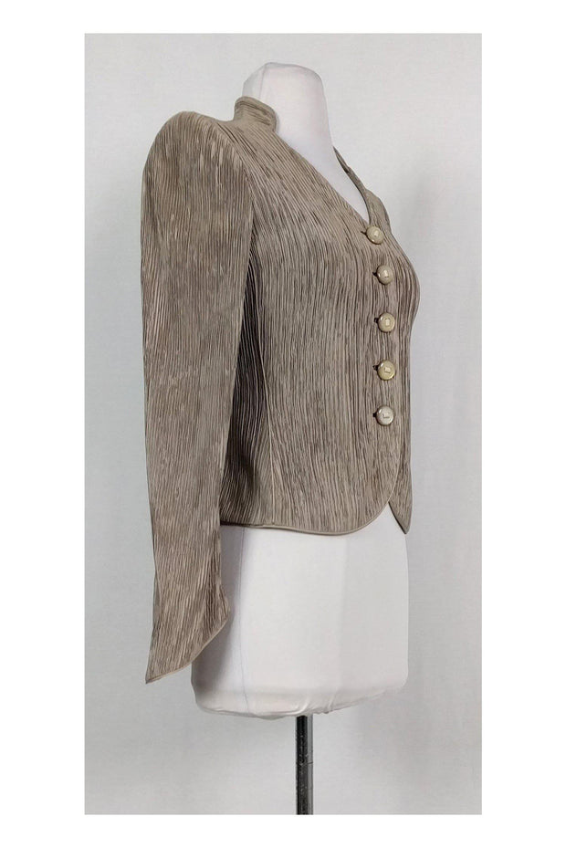 Current Boutique-Giorgio Armani - Nude Ruched Jacket Sz 2
