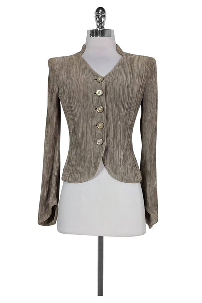 Current Boutique-Giorgio Armani - Nude Ruched Jacket Sz 2