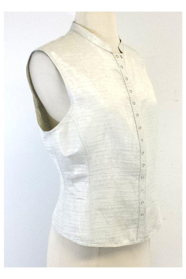 Current Boutique-Giorgio Armani - Off-White Button-Up Vest Sz 10