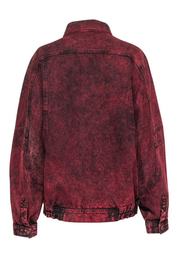 Current Boutique-Giovanni - Red Wash Denim Zipper Front Jacket Sz L