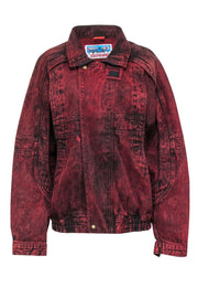 Current Boutique-Giovanni - Red Wash Denim Zipper Front Jacket Sz L