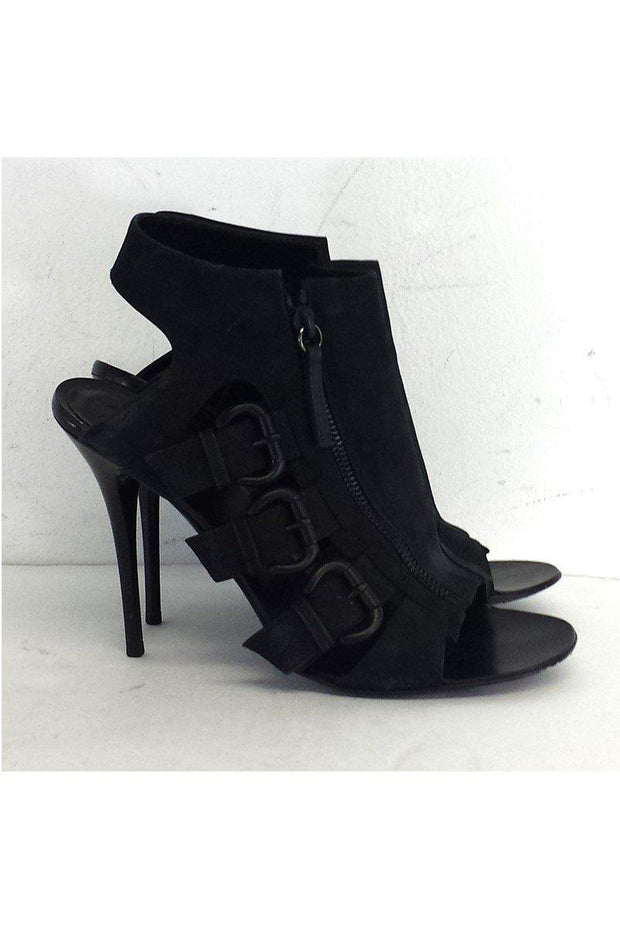 Current Boutique-Giuseppe Zanotti - Black Leather Strappy Heels Sz 8.5
