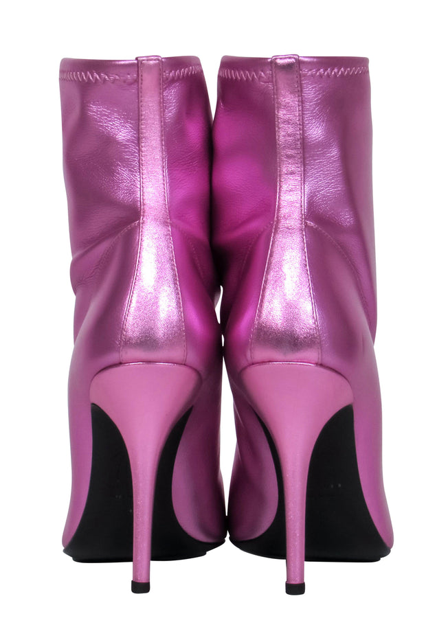 Current Boutique-Giuseppe Zanotti - Metallic Pink Pointed Toe Booties Sz 9