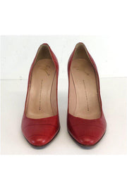 Current Boutique-Giuseppe Zanotti - Red Leather Textured Pumps Sz 10