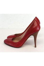 Current Boutique-Giuseppe Zanotti - Red Leather Textured Pumps Sz 10