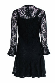 Current Boutique-Givenchy - Black Lace Dress w/ Oversized Lace-Up Front Sz 4