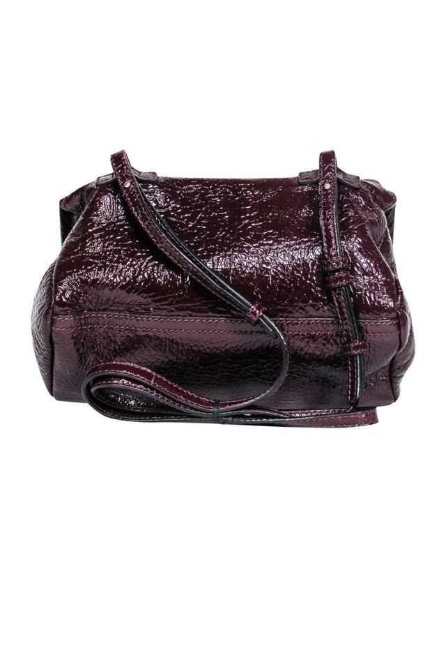 Givenchy - Burgundy Textured Patent Leather Crossbody – Current Boutique