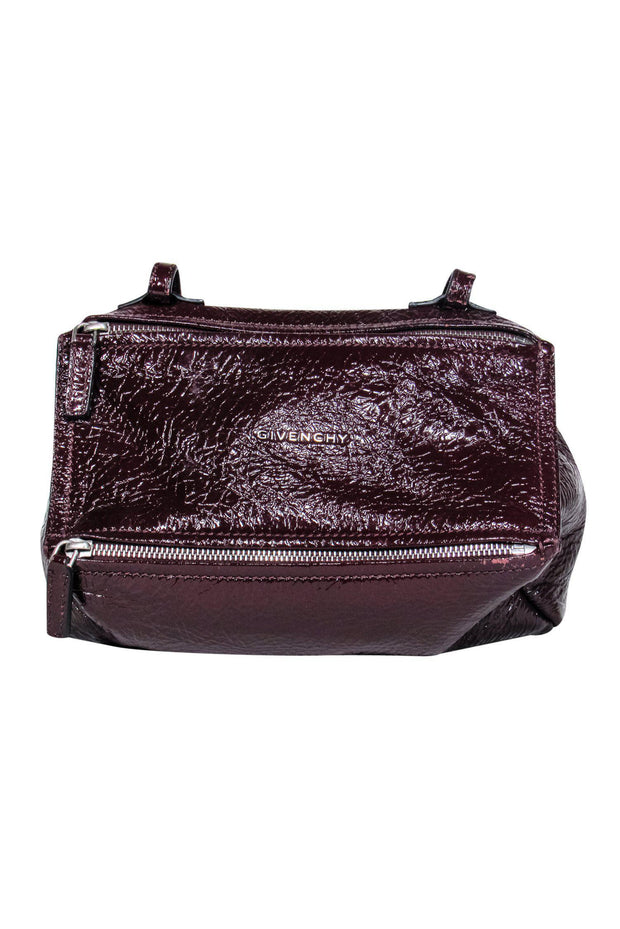 Current Boutique-Givenchy - Burgundy Textured Patent Leather Crossbody