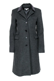 Current Boutique-Goat - Grey Cashmere Long Coat w/ Velvet Collar Sz 4
