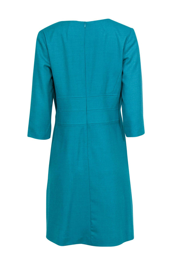 Current Boutique-Goat - Jade Green Quarter Sleeve Wool "Jennifer" Skater Dress Sz 10