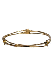 Current Boutique-Gogo - Sterling Silver Gold Plated "Rattlesnake Rib" Stacked Bangle