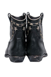 Current Boutique-Golden Goose - Black Western-Style Distressed Boots w/ White Stitching Sz 6