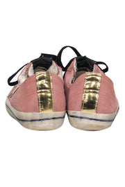 Current Boutique-Golden Goose - Light Pink Suede Lace-Up Sneakers w/ Star Embellishments Sz 10