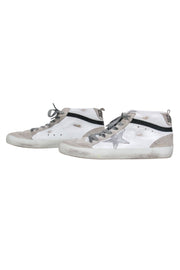 Current Boutique-Golden Goose - White & Grey Leather & Suede "Midstar" Sneakers Sz 9