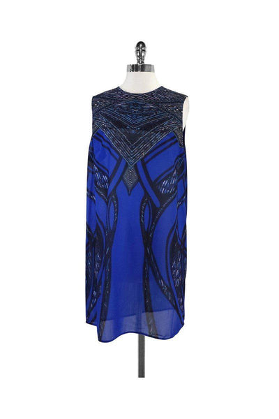 Current Boutique-Gottex - Cobalt Blue Print Cover Up Dress Sz M