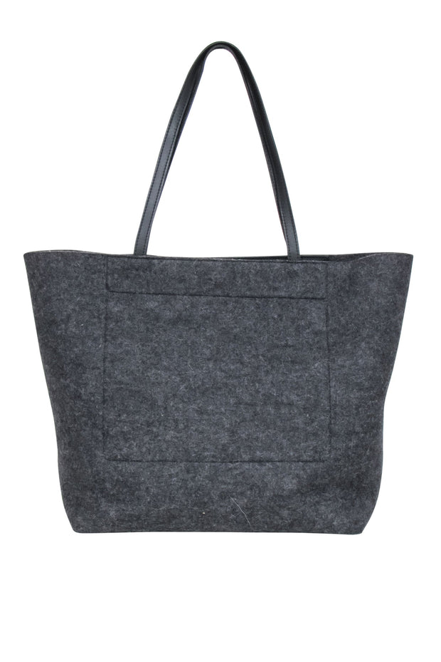 Current Boutique-Graf Lantz - Gray Wool Felt & Leather Tote Bag