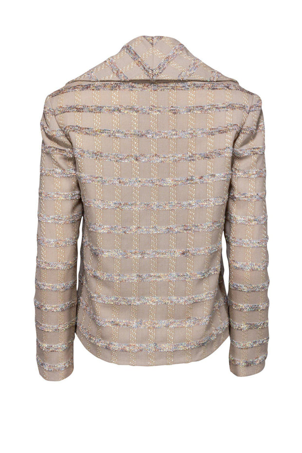 Current Boutique-Greta - Beige Jacket w/ Multicolor Metallic Tweed Sz 8