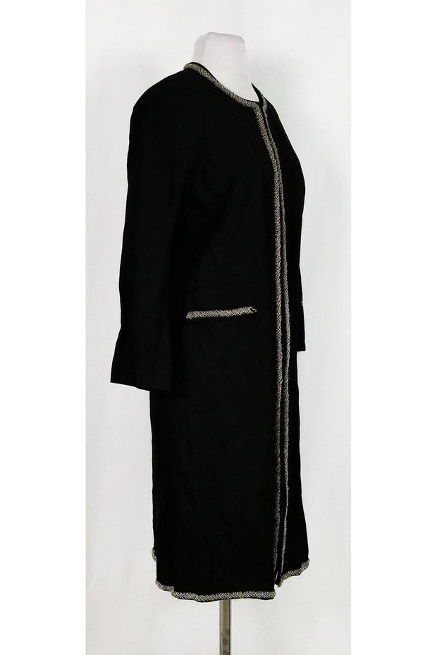 Current Boutique-Gryphon - Black Long Coat w/ Beading Sz M