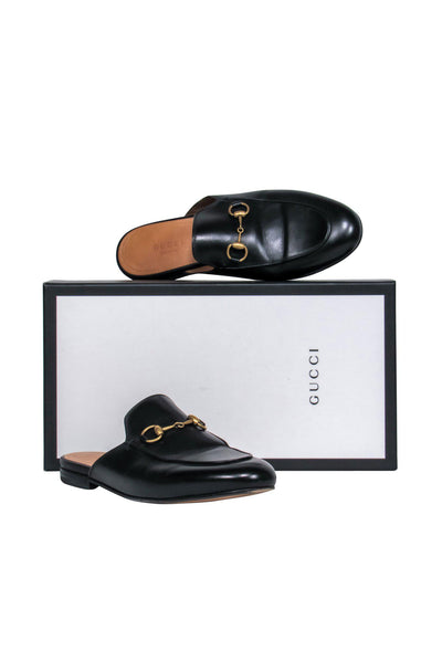 Current Boutique-Gucci - Black Leather "Princetown" Loafer Mules Sz 7