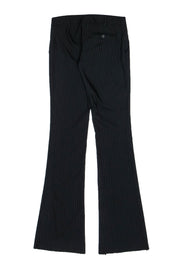 Current Boutique-Gucci - Black Pinstriped Wool Straight Leg Pants w/ Horsebit Detail Sz 0