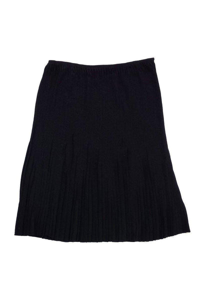 Current Boutique-Gucci - Black Pleated Silk Skirt Sz 8