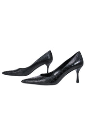 Current Boutique-Gucci - Black Snakeskin Leather Heels Sz 10