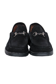 Current Boutique-Gucci - Black Suede Loafers w/ Silver Horsebit Sz 10