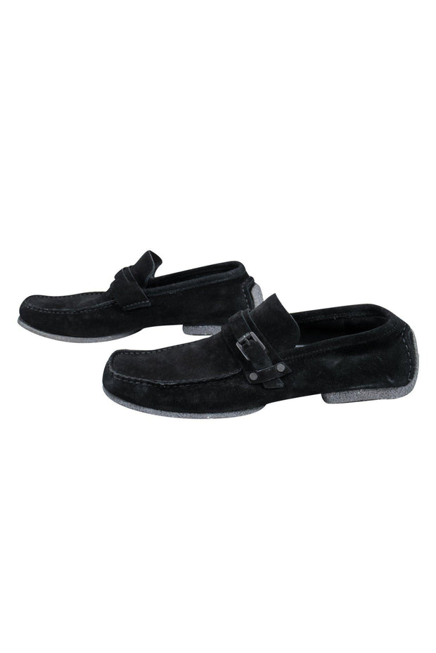 Current Boutique-Gucci - Black Suede Square-Toe Loafers Sz 6.5