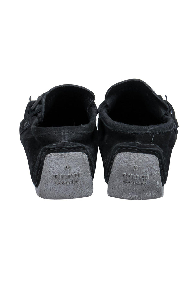 Current Boutique-Gucci - Black Suede Square-Toe Loafers Sz 6.5