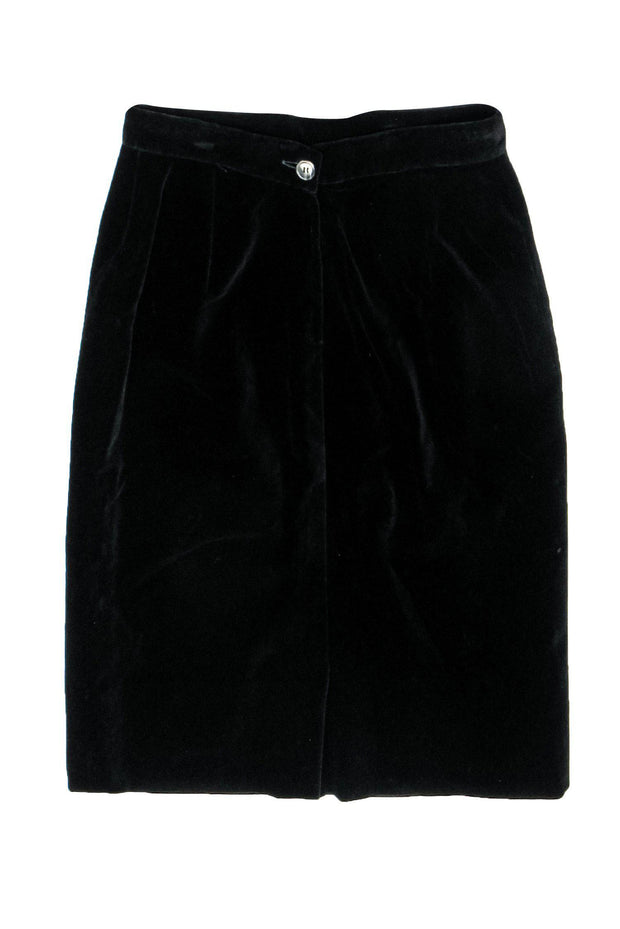 Current Boutique-Gucci - Black Velvet Pencil Skirt Sz 8