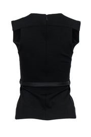 Current Boutique-Gucci - Black Wool Peplum Top w/ Velvet & Horsebit Belt Sz XS