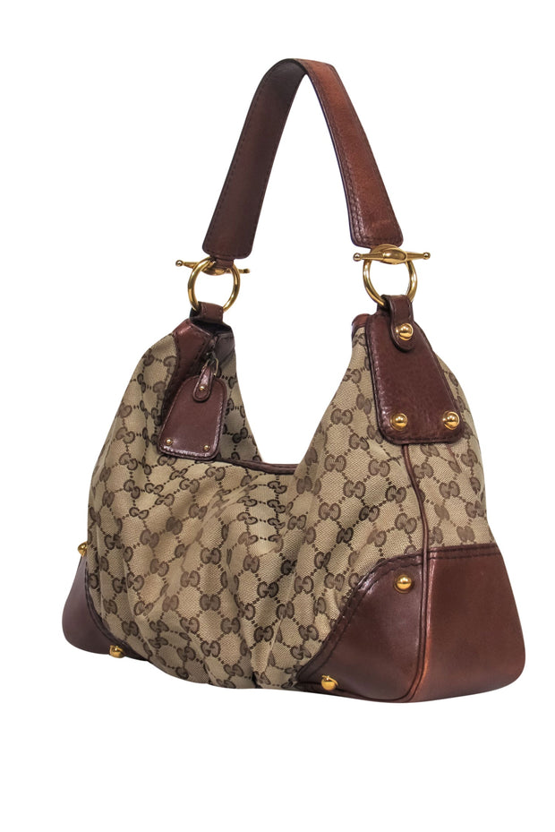 Current Boutique-Gucci - Brown & Tan Monogram Hobo Bag