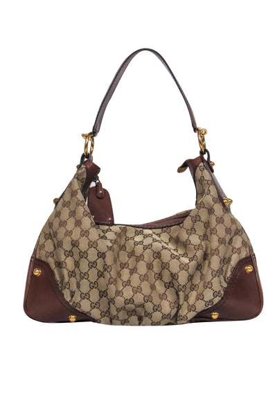 Current Boutique-Gucci - Brown & Tan Monogram Hobo Bag