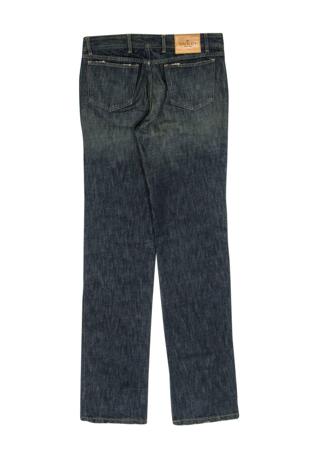 Current Boutique-Gucci - Dark Wash Straight Leg Jeans w/ Light Distressing Sz 10