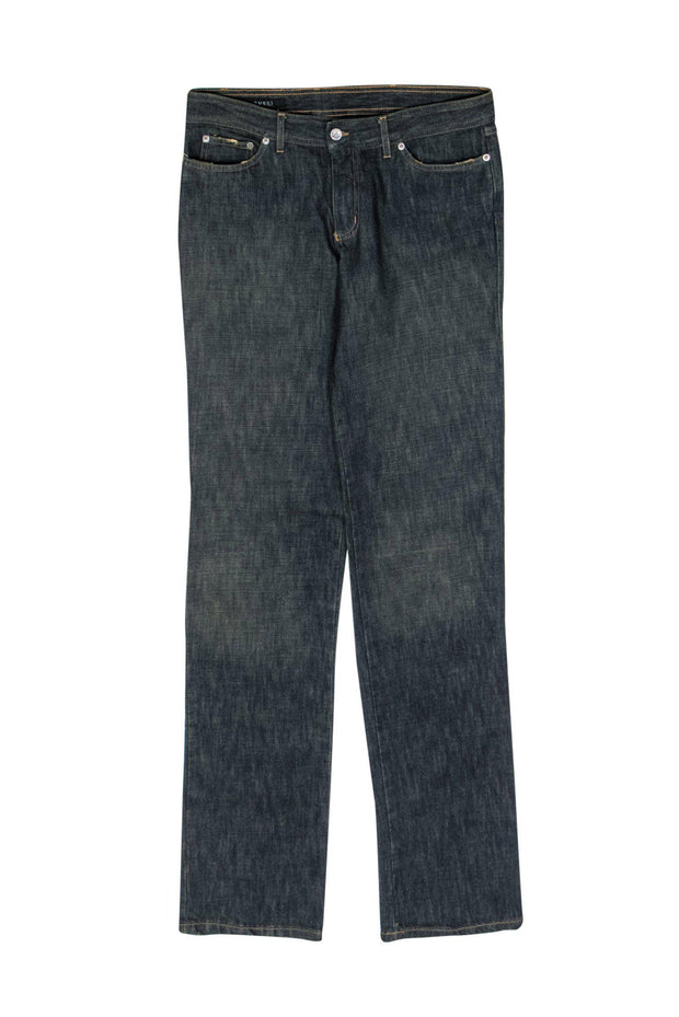 Current Boutique-Gucci - Dark Wash Straight Leg Jeans w/ Light Distressing Sz 10