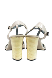 Current Boutique-Gucci - Ivory Leather Block Heeled Sandals Sz 9.5