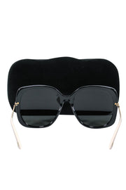 Current Boutique-Gucci - Large Black Square Sunglasses w/ Gold-Toned Hardware
