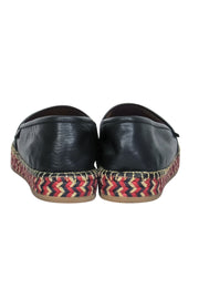 Current Boutique-Gucci - Navy Leather "Pilar" Espadrille Woven Flats Sz 10