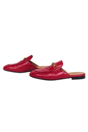 Current Boutique-Gucci - Red Leather Loafer Mules w/ Horsebit Sz 7.5