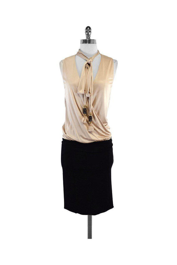 Current Boutique-Gucci - Tan & Black Sleeveless Dress Sz M