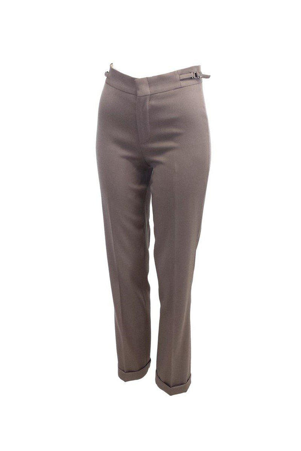 Current Boutique-Gucci - Taupe Wool Cuffed Pants Sz 2