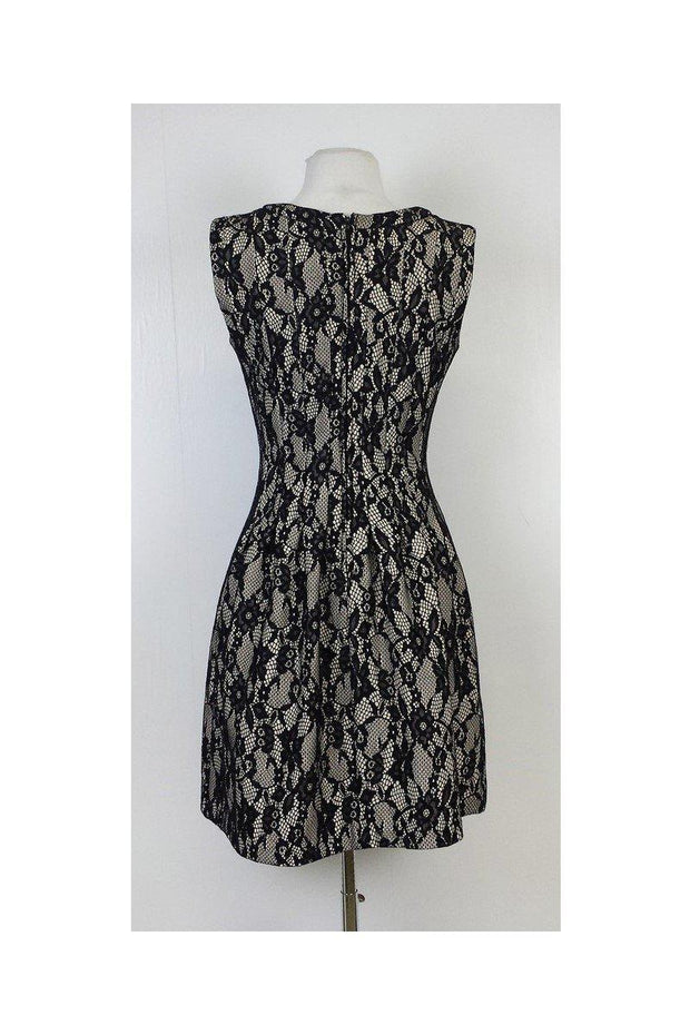 Current Boutique-HD in Paris - Black Nude Lace Flared Dress Sz S