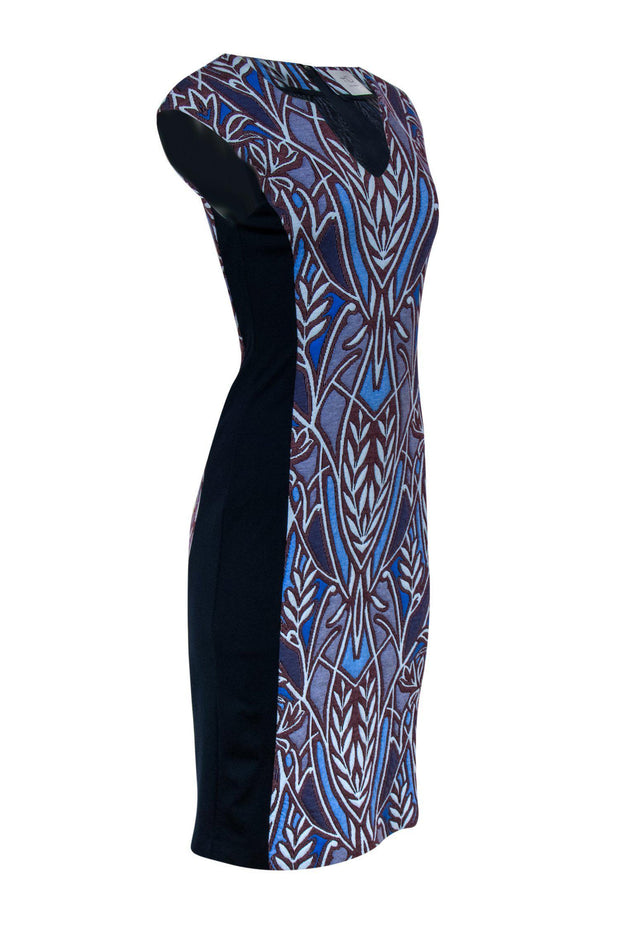 Current Boutique-HD in Paris - Blue Quilted Design Midi Dress Sz XS