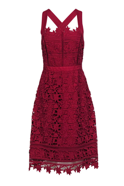 Current Boutique-HD in Paris - Hot Pink Floral Crochet Sheath Dress Sz 10