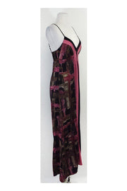 Current Boutique-Hale Bob - Black, Pink & Taupe Silk Maxi Dress Sz S
